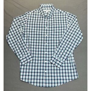 Mizzen+ Main Shirt Mens Large Blue Check Classic Long Sleeve Performance